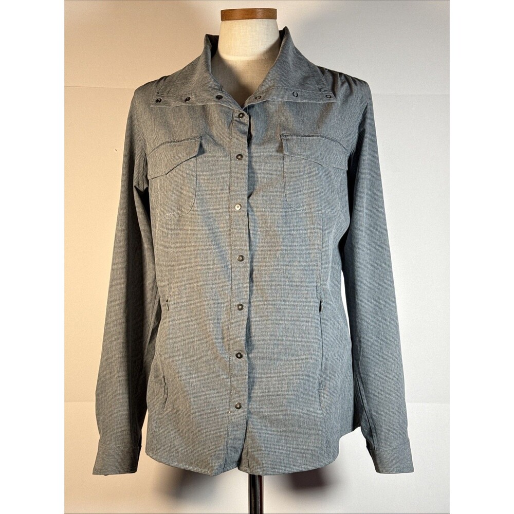 Duluth Trading XL Gray Sol Survivor Sun Protection Shirt Snap UPF 50 L/S EUC